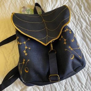 Blue embroidered star/constellation mini backpack